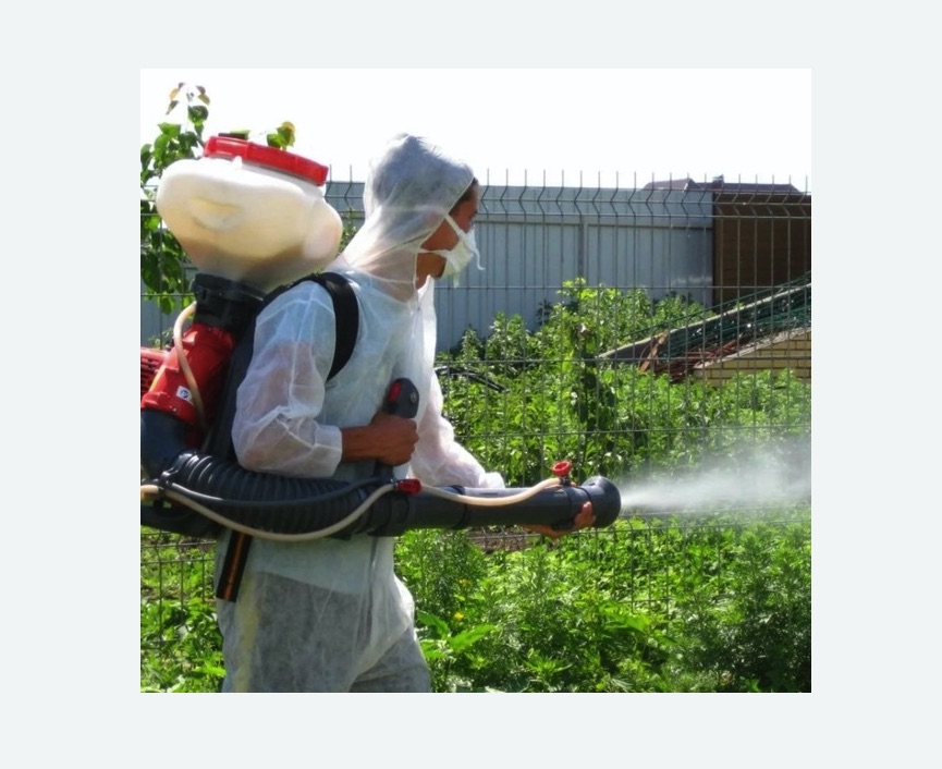 Акарицидная обработка территории в Хатуни